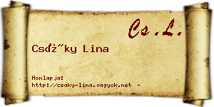 Csáky Lina névjegykártya